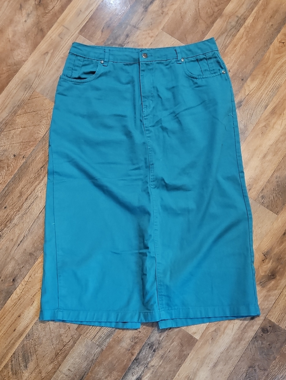 👖JESSICA LONDON Teal Women's Pencil Jean Skirt